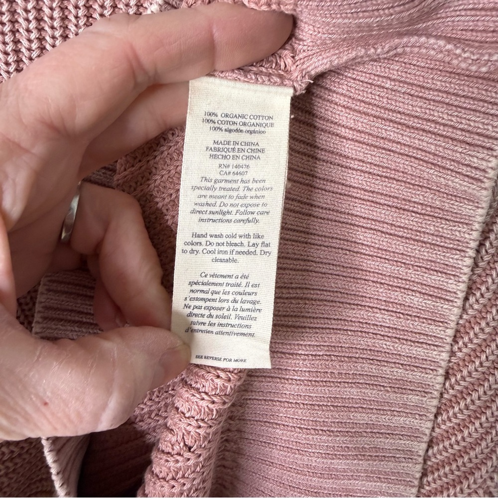 Faherty Sunwashed Fisherman Sweater Mahogany Rose Size XL Organic Cotton - Picture 5 of 6